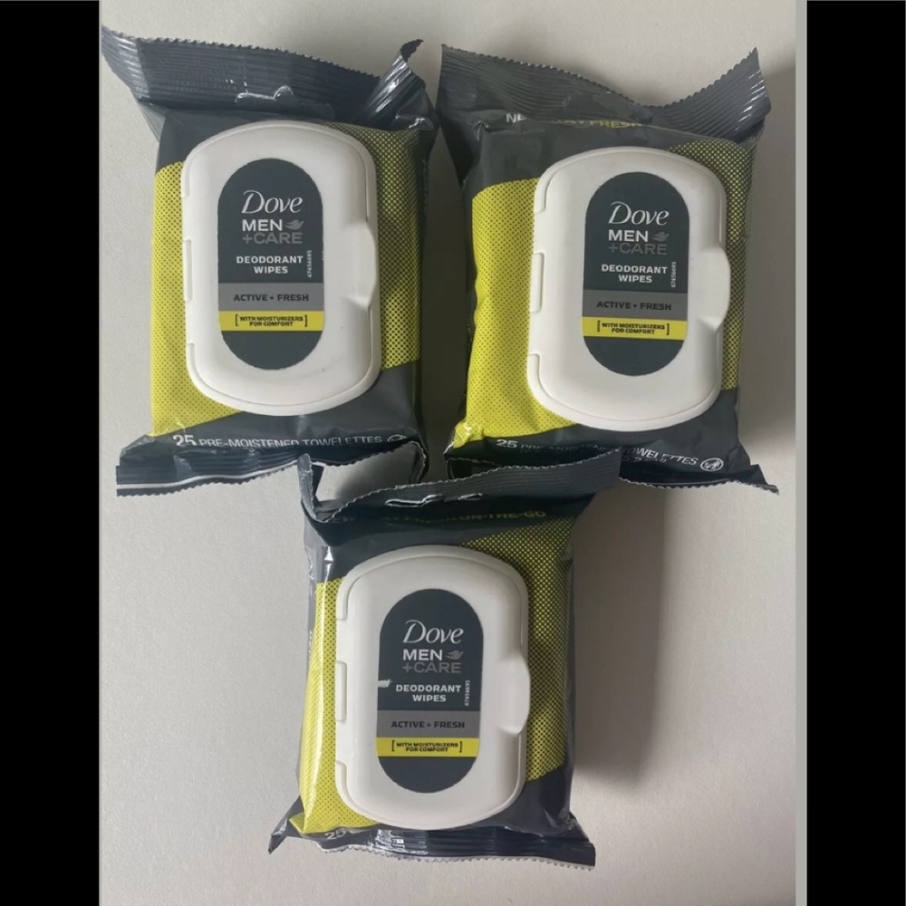Dove Men + Care Active Fresh Deodorant Wipes-3 Pcs